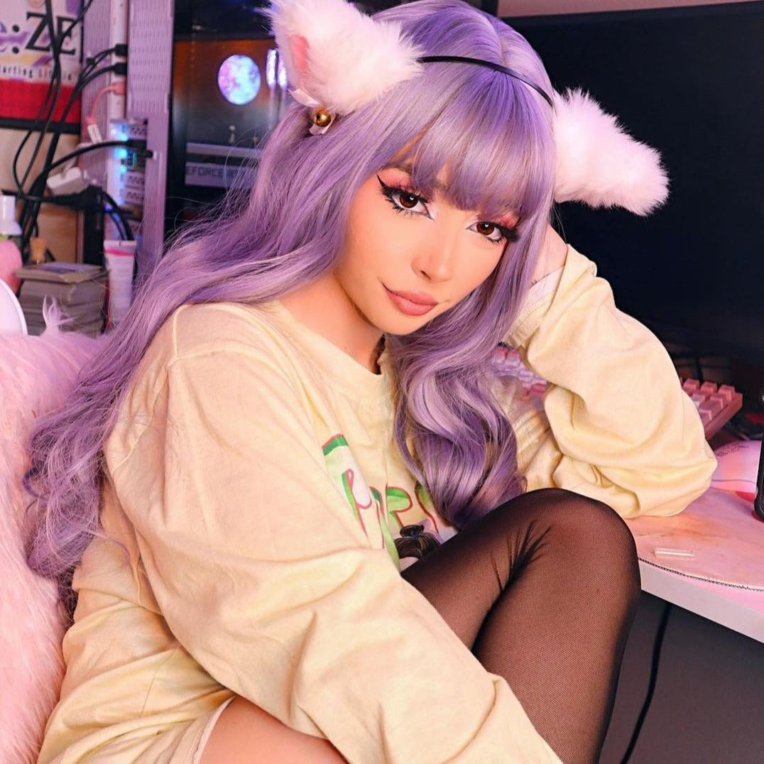 Review for Harajuku style purple gray wig yv43181