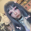 Review for Blue gray long straight fluffy wig YV40472