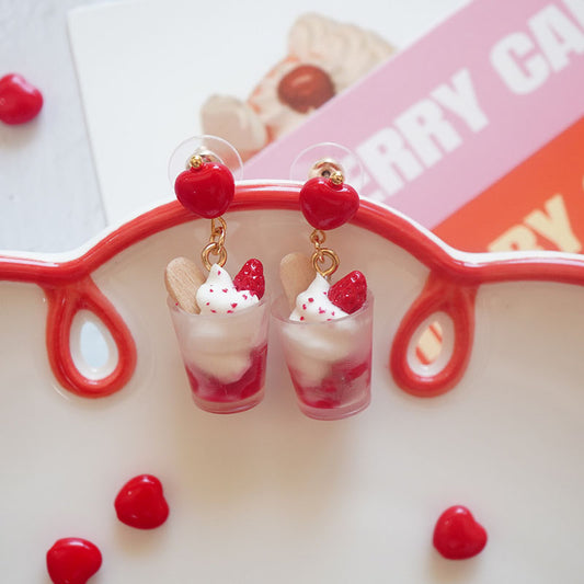 Strawberry Ice Cream Earrings yv31458