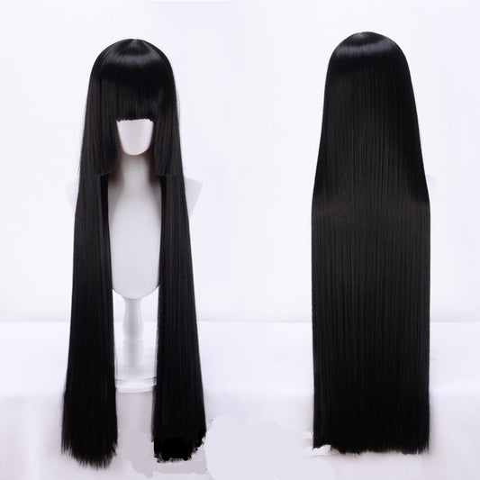 Black long straight cosplay wig yv30245