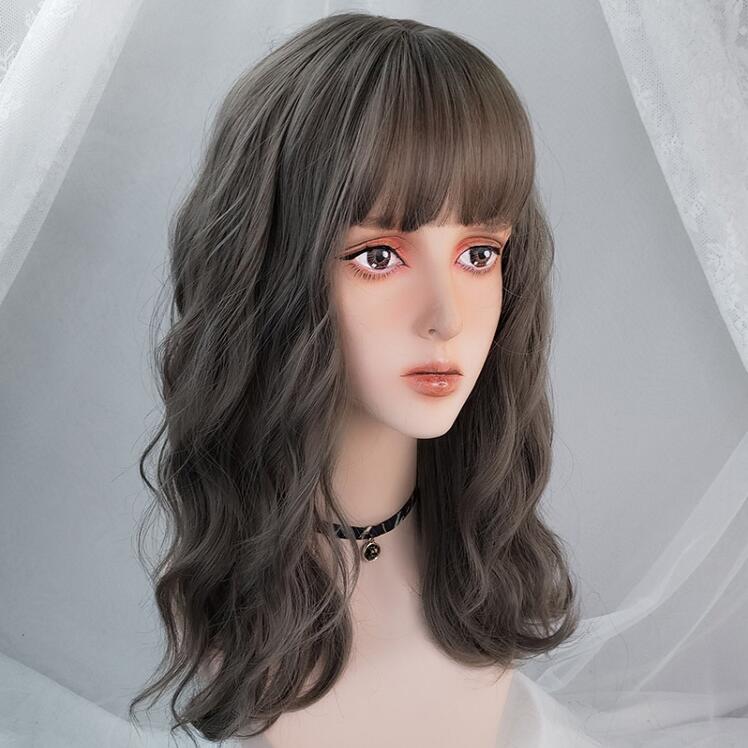 Harajuku fashion brown gray wig YV43019