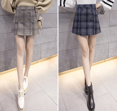 Plaid skirt high waist skirt YV8072
