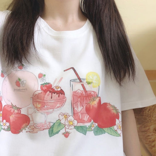 Japanese style sweet casual T-shirt yv43221