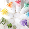 Gradient Shoelace Flats Korean White Canvas Shoes YV477