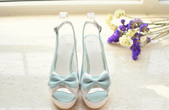 Lovely princess sweet bow-tie Fish mouth high-heeled shoes  YV18002