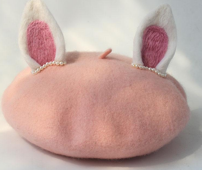 Cute handmade woolen  ear cap YV16036