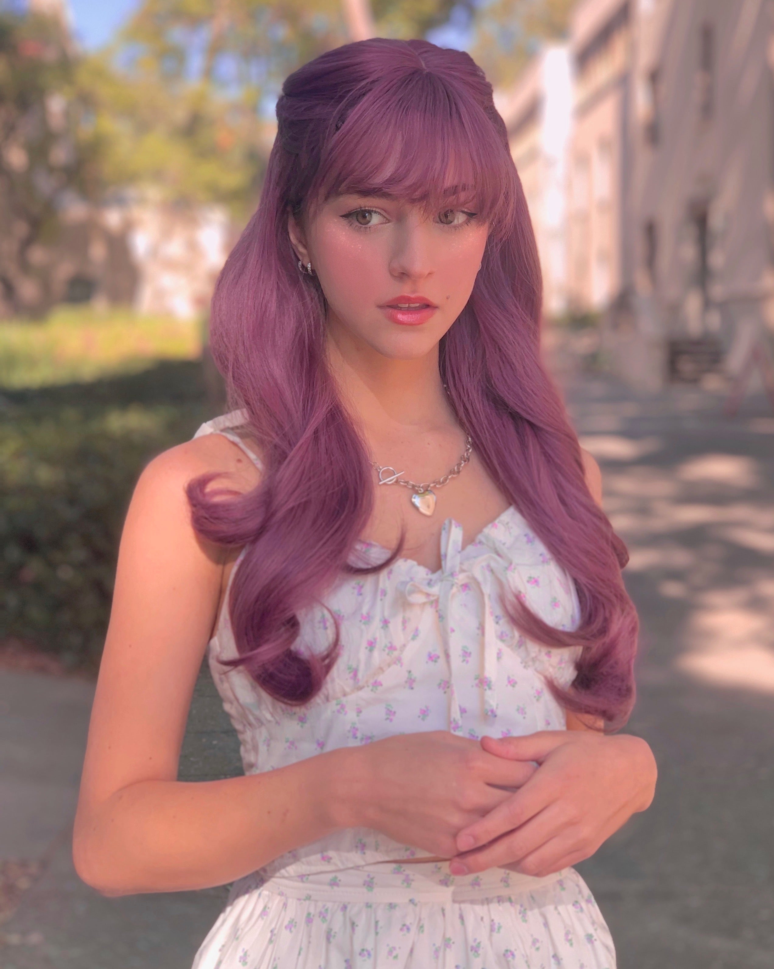 Review for Fashion light purple curly wig yv43422 main image 1