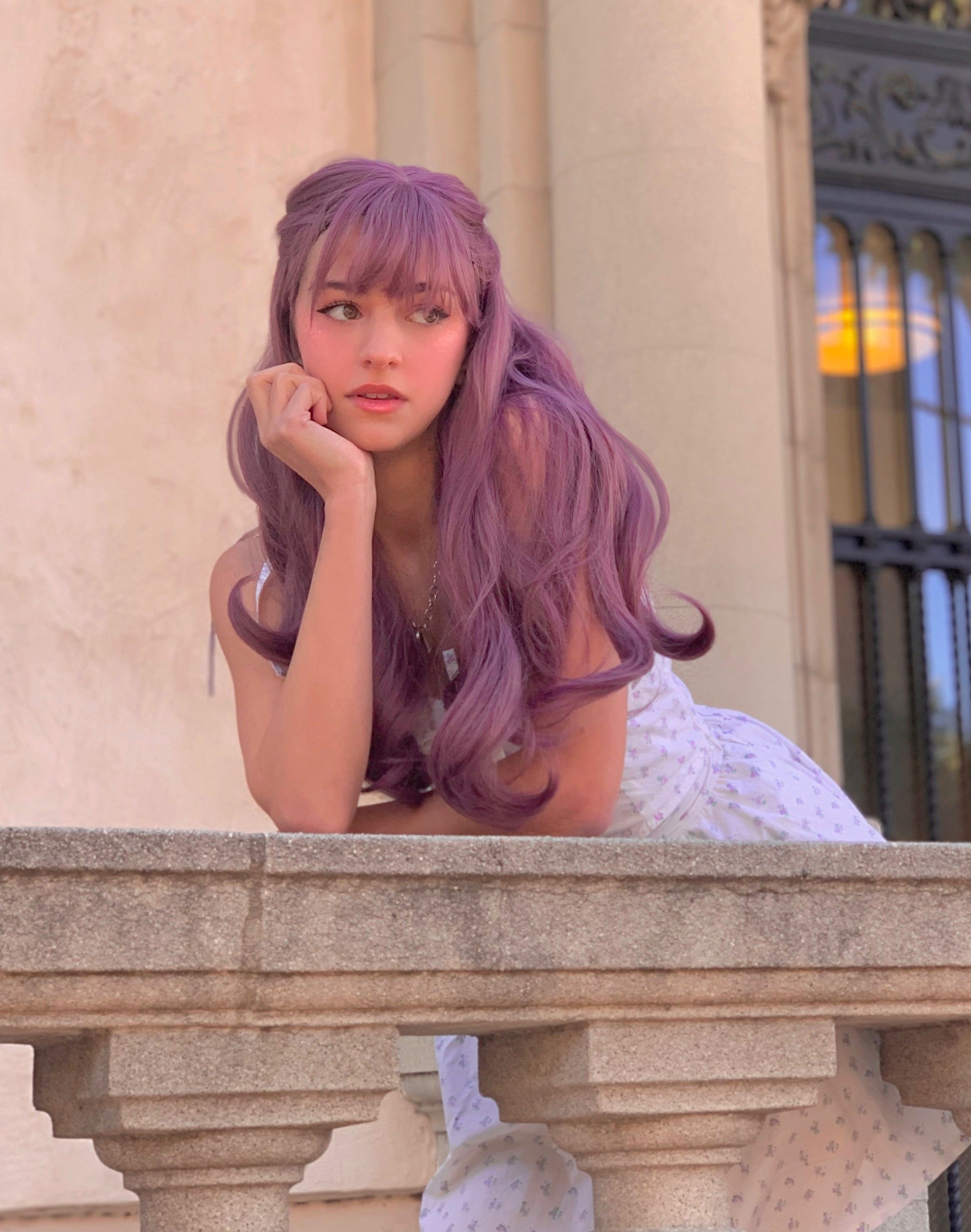 Review for Fashion light purple curly wig yv43422