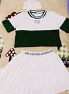 Lovely baseball T-shirt + pleated skirt two-piece outfit YV1205