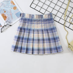 Check all-match pleated skirt YV44401
