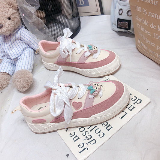 Cute pink love canvas shoes yv30611