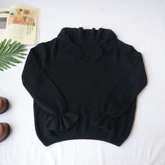 Lotus Leaf Puff Sleeve Sweater YV40804