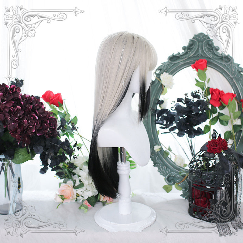 Lolita Gradient Black Long Straight Wig yv31127