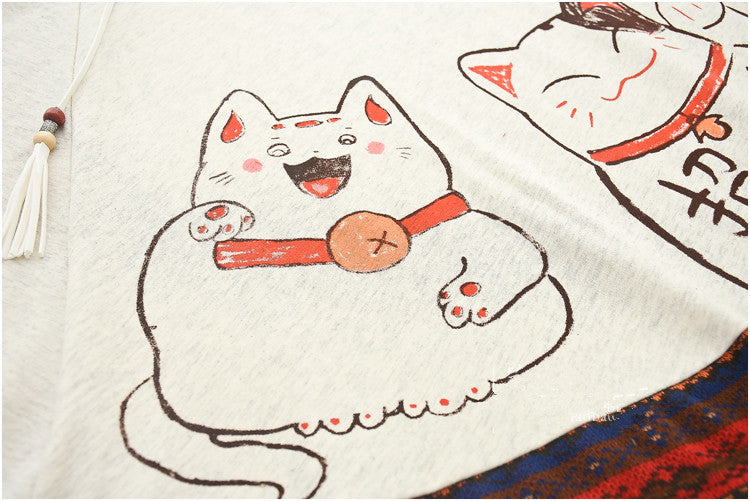 Harajuku Lucky Cat Hoodie YV41046