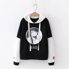 Anime print hooded sweater YV43643