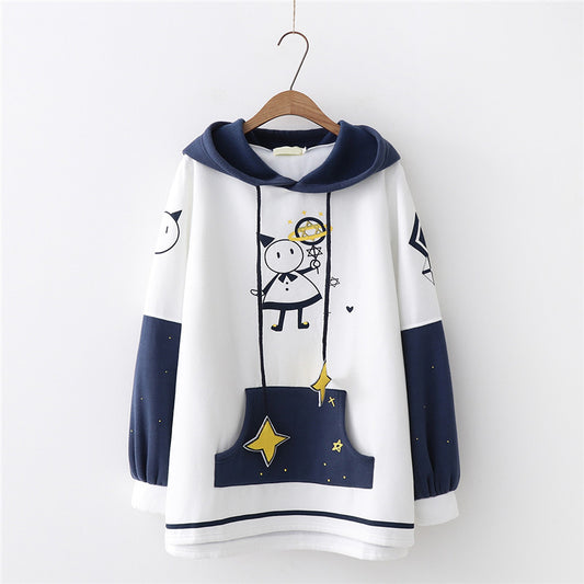 Cartoon print hooded sweater YV43676