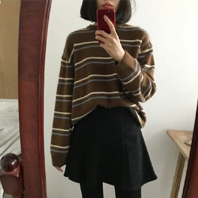 Korean striped sweater yv40688
