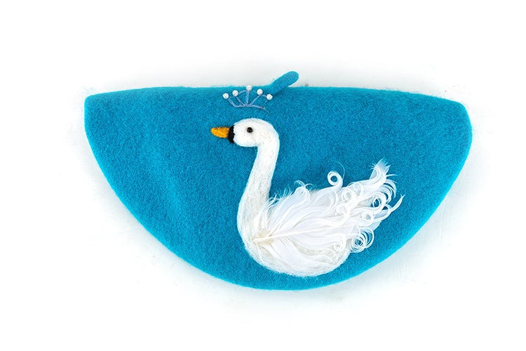 Handmade god holy white swan beret YV20131