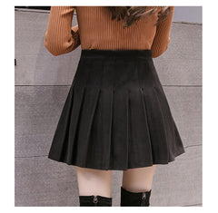 High waist woolen pleated skirt YV40873