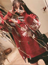 Red Christmas snowflake hooded top yv46026