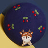Cute cherry deer beret yv42594