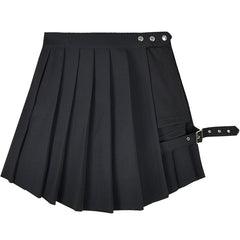 Punk black leg ring skirt yv42237