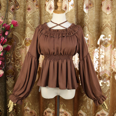 Japanese lolita chiffon shirt yv42767