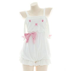 Cute bow bunny girl pajamas yv30545