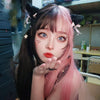 lolita black pink long straight wig yv30899