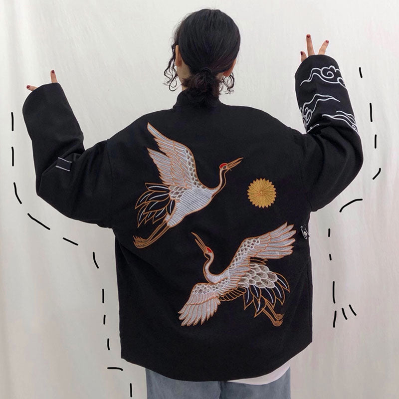 Crane embroidery jacket YV41121