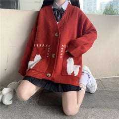 Japanese cute sheep knitted jacket yv30364