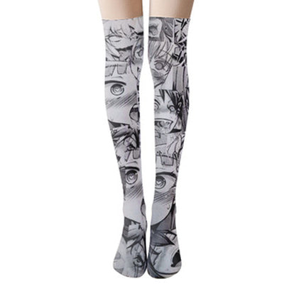 Japanese anime print stockings yv31094