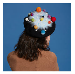 Planet night sky beret witch hat YV42413