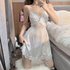 Lace tie bow suspender nightdress yv30792