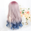 Lolita purple gradient blue long curly wig yv43604