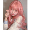 Lolita Pink Long Curly Wig YV46117