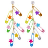 Rainbow pin long earrings YV43820