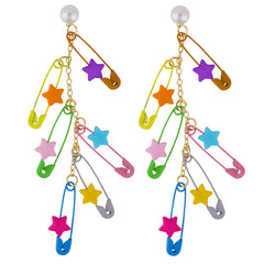 Rainbow pin long earrings YV43820