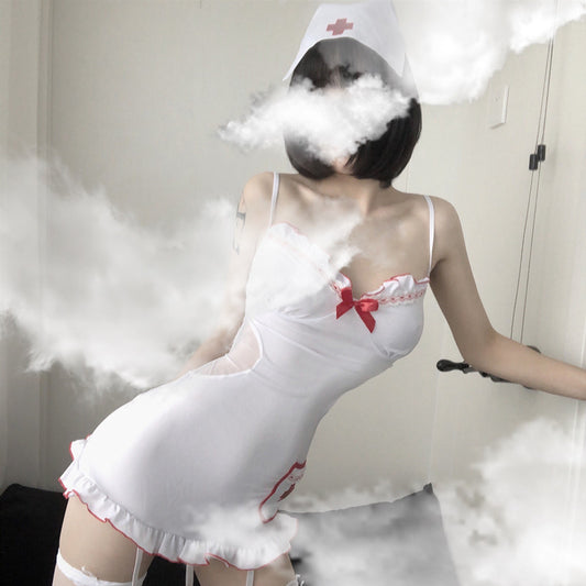 Cute nurse suspender skirt suit YV43483