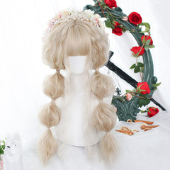 Lolita light golden long curly wig yv43603