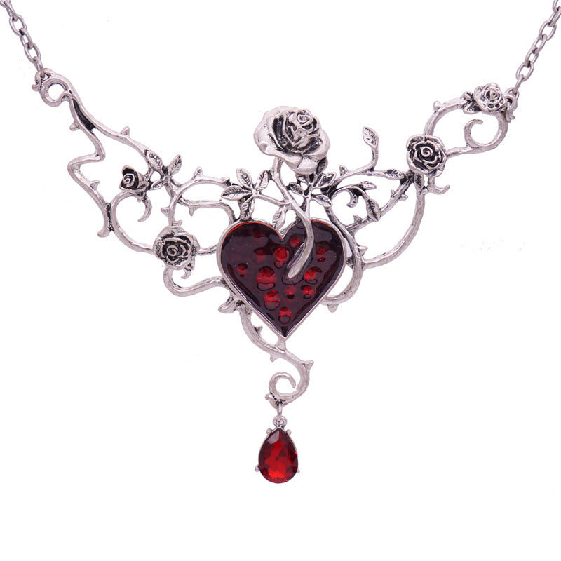 Punk dark heart necklace yv31027