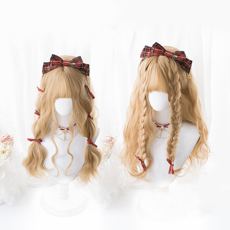 Lolita honey golden long curly wig YV43505