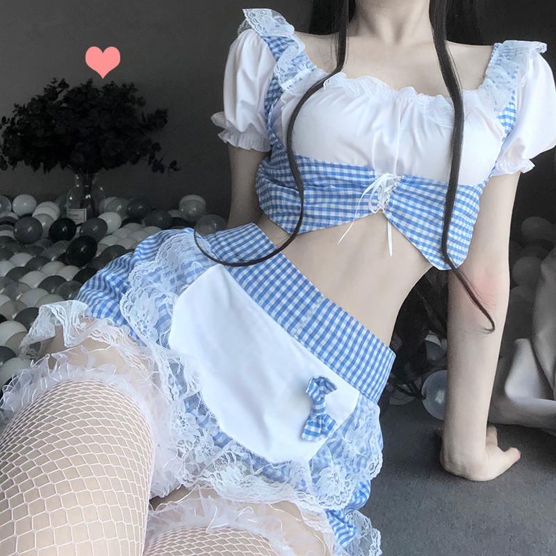 Sweet girl plaid maid outfit YV44460