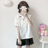 Cute cat embroidered shirt yv30959