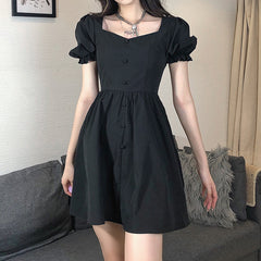 French vintage black dress YV44406