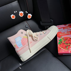 Milk strawberry canvas shoes yv43431