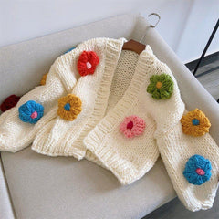 Cute flower knitted jacket yv31279