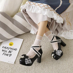Jfashion lace sweet lolita high heels YV43939