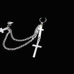 Punk cross chain earrings yv42081