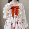 Lolita Chiffon Lantern Sleeve Bow Top yv31156